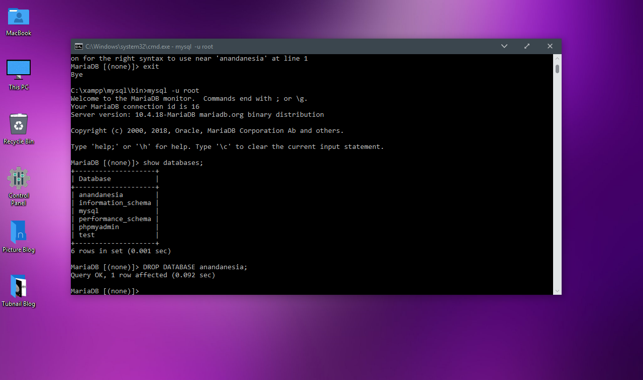 Cara Membuat Database dengan CMD #MySQL # XAMPP - Catatan Online